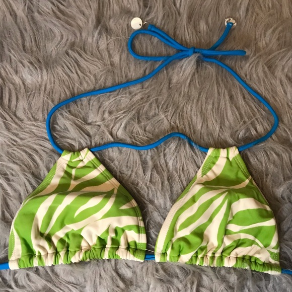 Lime Green Zebra Print Bikini Size Medium - Picture 3 of 7